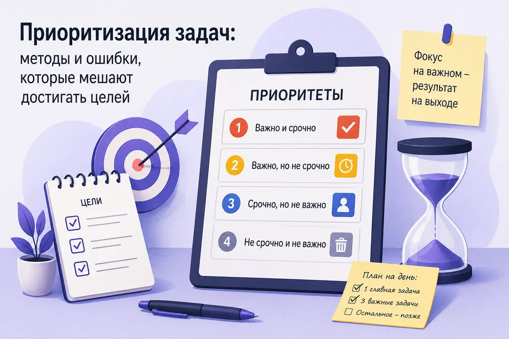 Приоритизация задач: методы и ошибки, которые мешают достигать целей